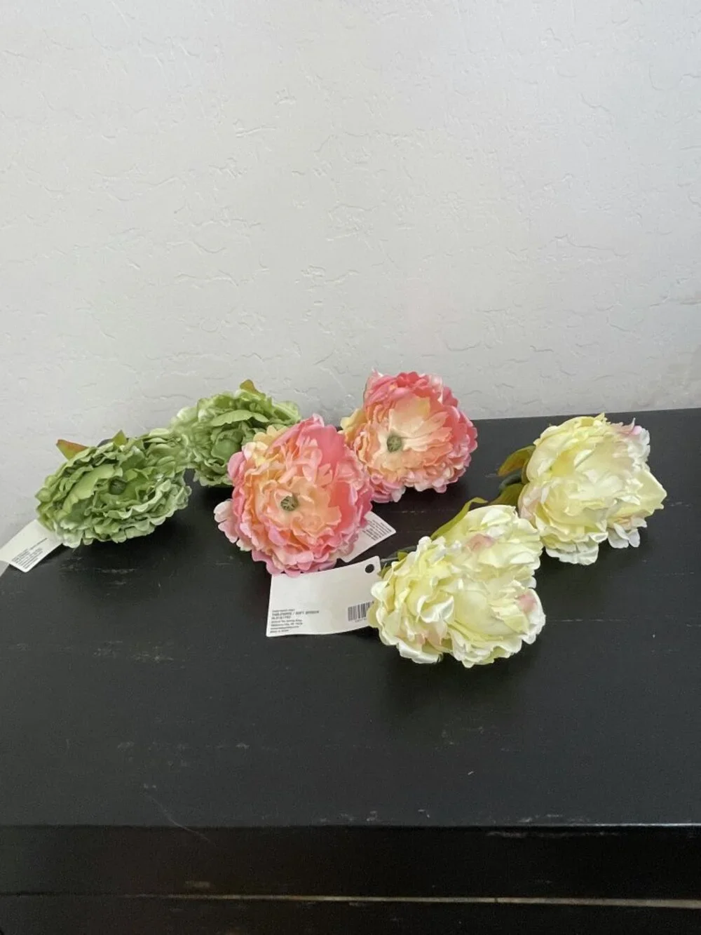 New Napkin Rings Fake Faux Flowers Set of 6